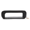 Large black PU leather pencil case with clear window and gold zipper closure - Black