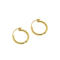 Pendientes de aro minimalistas de plata de ley S925 con acabado dorado pulido mujer - 13mm / Oro de 18K