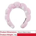 Pink and white polka dot plush sponge headband for skincare and makeup routines - 8# Flannel Pink White Dot Headband