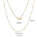 14k gold-plated 1.2mm box chain necklace with S-hook clasp and 46cm total length - Gold S-0019 (46cm)