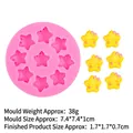 Stampo in silicone rosa con otto piccole stelle a cinque punte con espressioni carine - 5# Rosa B1122