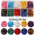 Set perline fai-da-te con 10g di perline di vetro miste in scatola da 10 scomparti - Boxed 1 (10 scomparti)