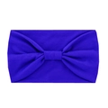 Elastic blue yoga headband featuring a soft fabric knotted bow design for sports - Sapphire Blue