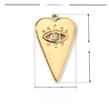 Detail view of heart-shaped gold stainless steel pendant with size 27mm x 16mm - VG005