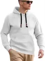 Sudadera blanca para hombre con textura de cuadros en relieve y capucha con cordón - S / Blanco