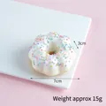 Realistic 7cm white frosted donut model with colorful sprinkles and 15g lightweight PU - Diameter 7cm, Height 3cm / White