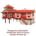 3D wooden puzzle of a Chinese stilt house model with 66 pieces for kids DIY - Stilt House / 66 Pcs/Finished 26.5x17x16.5cm