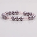 Pulsera de moda con perlas artificiales púrpuras y cuentas de cristal rosa para mujer - 2#(Púrpura/Rosa)