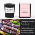 Handmade Santiago Huckleberry scented soy candle in black glass jar with gift box - Frosted Black (Fruity)