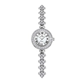 Reloj de cuarzo plateado BS Bee Sister con correa de cristales y esfera blanca - Plateado