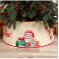 Beige Christmas tree collar with festive Santa Claus and Merry Christmas print - 40*60*20cm / Linen Santa Style (Ho Ho Ho)