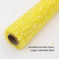 Yellow snow point tulle mesh roll 3.6Mx50CM for floral bouquets and gift packaging - 50cmx3.6m / Yellow