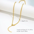 Golden 2.5mm stainless steel snake chain necklace with lobster clasp and extension - 2.5mm Granular Textured Chain - Gold