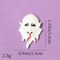 Ghost charm with red tongue detail for Halloween hair accessories DIY projects - White Ghost with Red Tongue