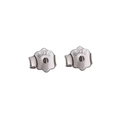 Pair of S925 sterling silver earring backs with hallmarked finish on white background - Earring Backs / White Gold