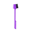 Purple dual-sided eyebrow brush and edge control comb tool for versatile styling - Purple