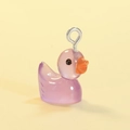 DIY purple translucent resin duck pendant with a silver metal eyelet screw hook - Luminous Purple (Silver Pin)