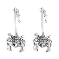 Punk style silver scorpion ear cuff earrings with realistic gothic insect design - Scorpion Shape Style (WG-0682) / Antique Silver