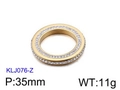 Ciondolo in acciaio inossidabile dorato con zircone, modello KLJ076-Z, misura 35mm - Colore Oro 35mm (KLJ076-Z)