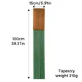 Nordic macrame wall hanging with wooden blocks and dark green cotton fringe - 15*100cm / Light Green