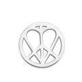 Silver stainless steel hollow peace heart charm pendant for DIY jewelry making - Silver Circle
