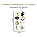 Tatouages dorés d'Halloween avec chapeau de sorcier noir, citrouille et motifs chauve-souris - Chapeau de Sorcier & Citrouille (JE-001)