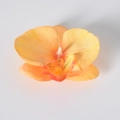 Testa di orchidea artificiale gialla e arancione con petali macchiati per fai-da-te - Seta Arancio Chiaro (Piccolo)