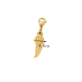 Golden feather pendant with lobster clasp connector on white background, width 0.6cm - Feather (55) / Gold