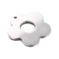 Polished silver stainless steel flower pendant with dual-hole design for DIY necklace - Double Hole Flower Shape (KLJ6497-Z)