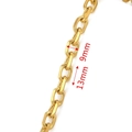 9mm by 13mm oval link chunky chain in golden finish for DIY jewelry making - Long Oval Large Link 13x9mm / Gold