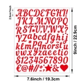 1 Zoll wasserdichte rote Vinyl-Alphabet- und Zahlenaufkleber für DIY-Geschenkdeko - Handschrift Rot (P218)