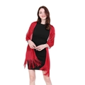 Eleganter hochwertiger roter Abend-Schal mit Fransen für formelle Kleider und Anlässe - Rot