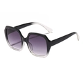Oversized retro sunglasses featuring black to clear gradient frames and purple lenses - Gradient Black Frame Grey Lens