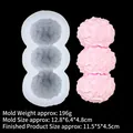 Molde de silicona de tres esferas onduladas para rollos de crema y mousse postres - Triple Bola de Crema (B456)