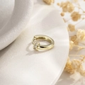 Elegant gold-plated hinged earring with sparkling zircon stones in a light luxury style - Light Coffee Gold T-Shape Buckle (Single)