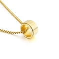 Draaibare gouden ringhanger van titaniumstaal met gegraveerde spirituele mantra-tekens - B-Stijl (KN109053-K) / Goud
