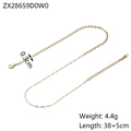 Detailed specs of golden gourd necklace showing 0.3cm width and 38+5cm length measurements - ZX28659D0W0 (Dual Texture Spliced Chain)
