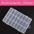 Transparent 24-grid jewelry storage box measuring 19.5 by 13cm for small accessories - 24 Grids Storage Box 19.5*13cm(A68)