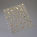 Adhesive gold foil nail stickers with floral patterns in metallic finish model M-332 - Golden Relief Floral Style(M-332)