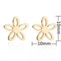 Minimalist 10mm golden hollow flower stud earrings with a five-petal floral design - 154 Flower - Gold