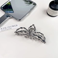 Pinza de pelo gótica de metal plateado con diseño de araña y estilo punk elegante - Araña Plata 11cm