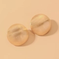 Orecchini a lobo a mezza sfera in oro opaco con finitura in metallo spazzolato stile moderno - Orecchini a Sfera Esagerati Dorati (Ago in Argento)