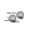 Silver stainless steel heart pendant for DIY jewelry, measuring 17mm by 14mm size - Silver Heart 01