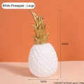 Modern minimalist large white pineapple decor with golden top for home styling - Large / White
