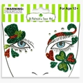 Green clover and red hat glitter face stickers with rhinestones for St. Patrick's Day - Clover Top Hat Style 2