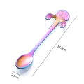 Rainbow stainless steel cat design spoon with hanging paws, 11.5cm length variant - Dog / Colorful