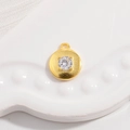 Ciondolo tondo in argento S925 con intarsio in zirconia cubica scintillante - Oro