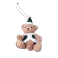 Orsetto di peluche marrone con cappello di Natale verde e gilet lavorato a maglia - Cachi (Cappello e Gilet Verdi)