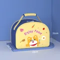 Τσάντα φαγητού Corgi με κίτρινο και μπλε συνονθύλευμα και ισοθερμική επένδυση - Θερμική Τσάντα Shiba Inu / Μπλε