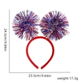 US Independence Day headband showing dimensions of 24.5cm by 23.5cm and 17.3g weight - Tinsel Ball Style